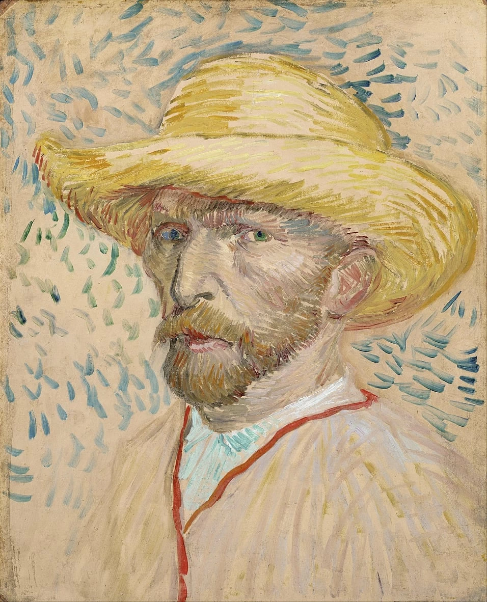  9-Vincent van Gogh-Autoritratto con cappello di paglia   